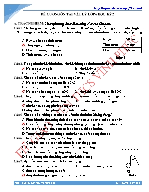 Đề cương ôn tập môn Vật lý Lớp 6 - Học kỳ 2 - Thiên Hương
